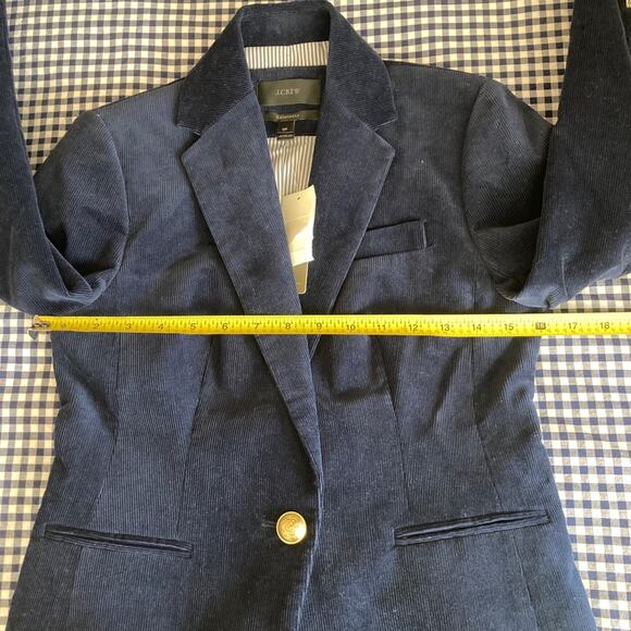 Corduroy Blazer J.Crew Campbell Blue Size 0 Petite NWT - Picture 8 of 11